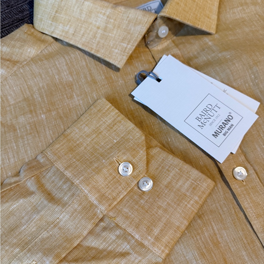 Murano Men's Yellow Button Down Shirt - Picture 2 of 4